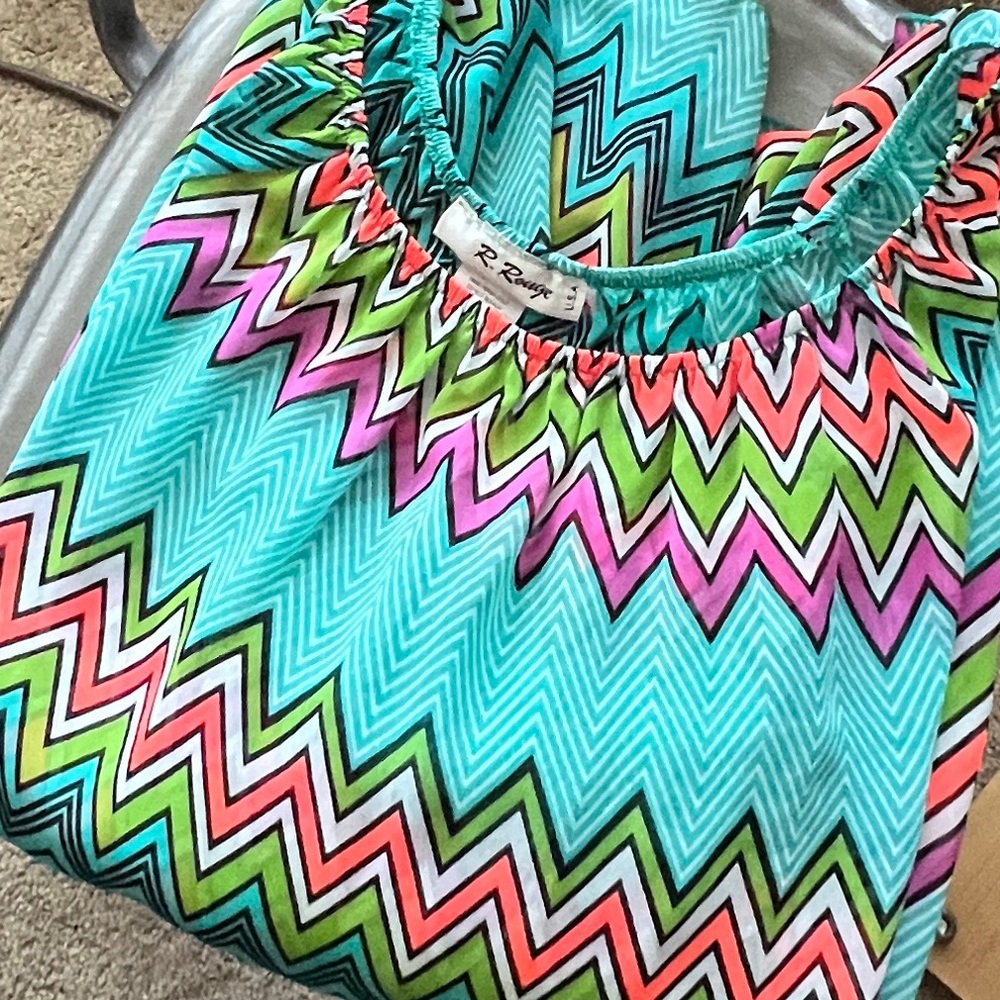 🟠R ROUGE Tunic in Geometric Print 1X - Picture 8 of 8